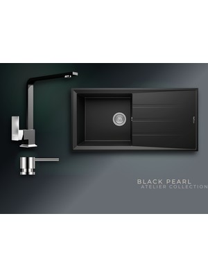 Real Stone Black Pearl Collection Efes 100 P012 & Göksu Premium Mutfak Koleksiyonu