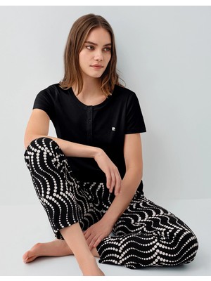 Pierre Cardin PC9165-X Kadın Kısa Kol Büyük Beden Pijama Takımı