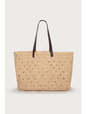 The White Company El Dokuma Hasır Kadın Tote Çanta