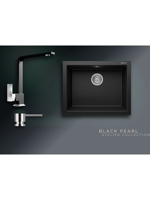Real Stone Black Pearl Collection Gordion 60 K012 & Göksu Premium Mutfak Koleksiyonu
