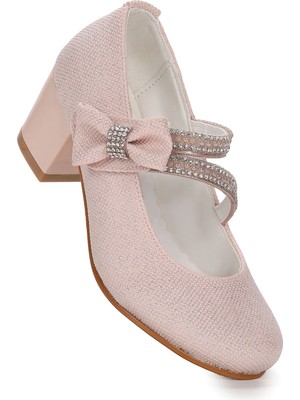 Kiko Kids Aisha Kum Simli Günlük Kız Çocuk 4 Cm Topuklu Abiye Ayakkabı