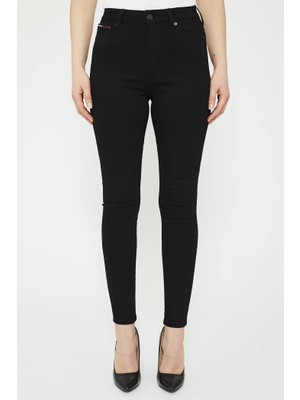 Tommy Hilfiger Kadın / Kız Siyah Tommy Hilfiger Sylvıa Hr Super Skny, 1bz Siyah Kadın Kot Pantolon
