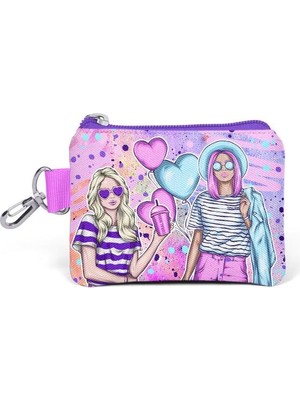 Coral High Kids Pembe Mor Fashion Girl Desenli Bozuk Para Çantası 21884