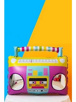 Pekshop Radyo Şeklinde Folyo Balon Retro 80LER 90LAR Partisi Retro Folyo Balon