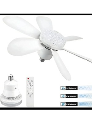 50CM Modern Uzaktan Kumandalı 5 Kanatlı Tavan Vantilatörü ve LED Lamba Işık 42W