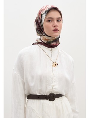 Fresh Scarfs Vintage Rose Desen Pamuklu Viskon Eşarp Bordo
