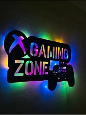 Empressco Gamer Desenli Renkli Ledli Lazer Kesim Tablo, Modern Dekorasyon Için