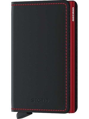 Secrid Slimwallet Matte Cüzdan, Siyah-Kırmızı