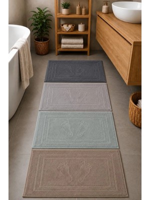 Mela Home 4'lü Ayak Havlusu-Ayak Paspası 50*70 cm 4 Adet - Banyo - Misafir -Çeyizlik %100 Pamuk