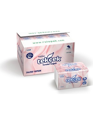 Rulopak  Tekçek Tuvalet Kağıdı 11,5X19 Cm. 2 Katlı 250 Yaprak*24 Paket (koli)