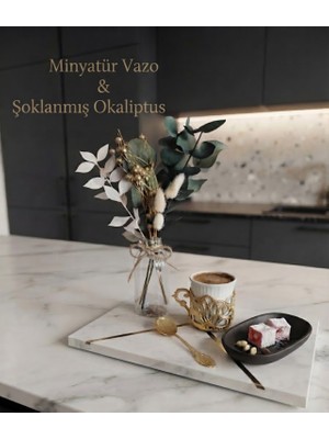 Nc Design Concept Premium Şoklanmış Çiçekli Mini Cam Vazo Seti (Vazo Boyu 10CM) - Cafe, Restoran, Ev ve Organizasyon Dekorasyonu Için Lüks Masaüstü Aksesuarı