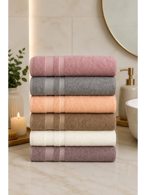 Mela Home Flower 50*90 cm 6'lı El ve Yüz Havlu Seti- Çeyizlik- Hediyelik - Mutfak %100 Pamuklu