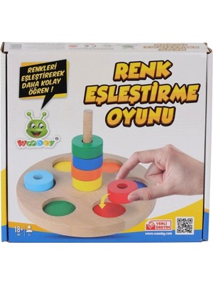 Moresun Buğz KR136 Woodoy Renkli Halka Eşleştirme Oyunu