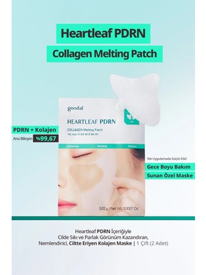 Goodal Sıkı & Parlak Görünüm Sunan Eriyen Kolajen Maske Heartleaf PDRN Collagen Melting Patch