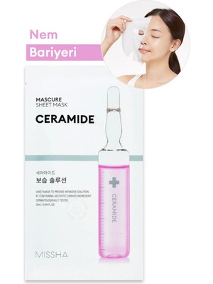 MISSHA Seramid İçerikli Besleyici Yaprak Maske Mascure Moisture Barrier Solution Sheet Mask (Ceramide)