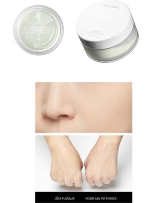 MISSHA Ultra Hafif Toz Pudra Kızarıklık Görünümünü Azaltarak  Makyajı Sabitler Airy Pot Powder Mint