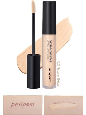 Hafif Yapılı Gün Boyu Yüksek Kapatıcı PERIPERA Double Longwear Cover Concealer (#02 Natural Beige)