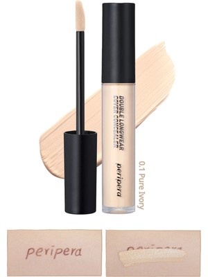 Hafif Yapılı Gün Boyu Yüksek Kapatıcı PERIPERA Double Longwear Cover Concealer (#01 Pure Ivory)