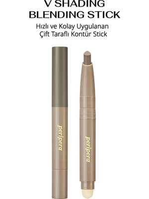 Pratik Uygulanan Çift Taraflı Kontür Stick PERIPERA V Shading Blending Stick (003 Grayish Cool)
