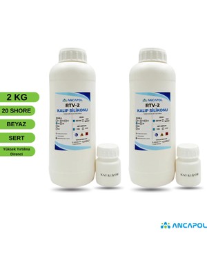 Ancapol 20 Shore RTV-2 Kalıp Silikonu - Beton, Polyester ve Büyük Obje Kalıp Silikonu 2 KG