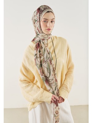 Fresh Scarfs Pure Ethnic Desen Soft Viskon Şal Bej