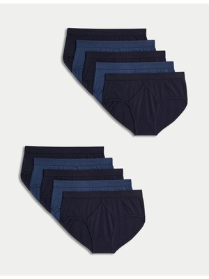 Marks & Spencer Saf Pamuklu 10'lu Brief Külot Seti