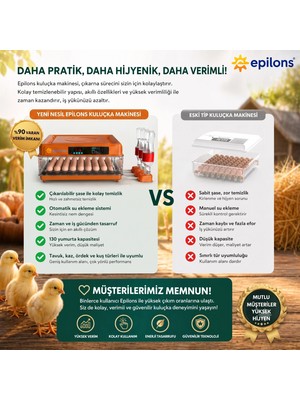 Moresun Buğz Tam Otomatik Kuluçka Makinesi 130 Yumurta Kapasiteli - Akıllı Isı ve Nem Kontrollü, Ayarlanabilir Viyol, Otomatik Su Sistemli ( Buğz )