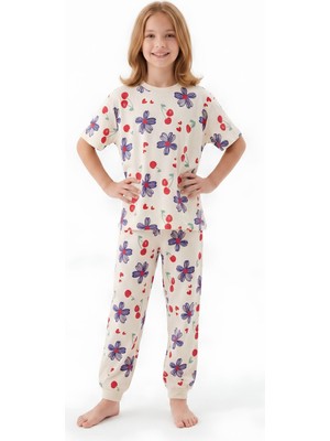 Modanino Kız Çocuk %100 Pamuk Pijama Takımı 3-13 Yaş 12713IS