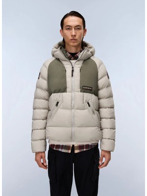 Napapijri NP0A4I1RH641-A-MOESA Puf Gri Standart Erkek Spor Mont