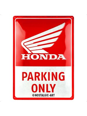 Nostalgic-Art Retro Sac Levha, 30 x 40 Cm, Honda Mc – Parking Only – Honda Aksesuar Hayranları Için Hediye Fikri, Orijinal Lisanslı Ürün (Olp), Metal, Vintage Tasarım, Sac Levhalar Özdeyişler