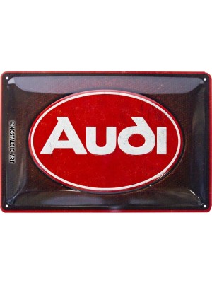 Nostalgic-Art 22326 Retro Sac Levha Audi – Logo Red Shine – Araç Aksesuar Fikri Için Hediye Fikri Metal, Vintage Tasarım, 20 x 30 cm