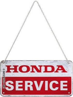 Nostalgic-Art Retro Asma Levha, 10 x 20 Cm, Honda Mc – Service – Honda Aksesuar Hayranları Için Hediye Fikri, Metal, Vintage Tasarım