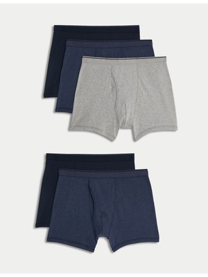 Marks & Spencer Saf Pamuklu 5'li Cool & Fresh™ Trunk Seti