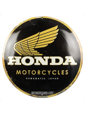Nostalgic-Art Retro Sac Levha, Ø 35 Cm, Honda Mc – Motorcycles Gold – Honda Aksesuar Hayranları Için Hediye Fikri, Orijinal Lisanslı Ürün (Olp), Metal, Vintage Tasarım, Sac Levhalar Özdeyişler