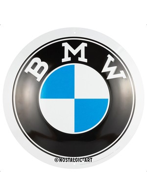 Nostalgic-Art Retro Sac Levha, Ø 35 Cm, Bmw – Logo – Bmw Aksesuar Hayranları Için Hediye Fikri, Orijinal Lisanslı Ürün (Olp), Metal, Vintage Tasarım