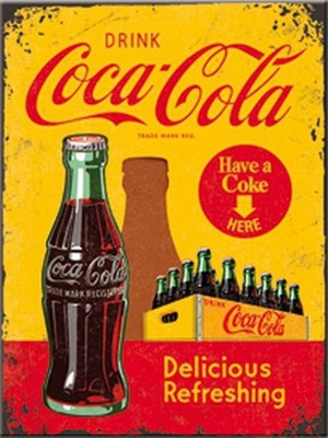 Nostalgic-Art Magnet - Coca-Cola, In Bottles Yellow, 9 x 6,5 cm (Magnet)