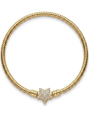 Singularis Premium Seri Yıldız Charm Detaylı Modern Hasır Kelepçe Bileklik