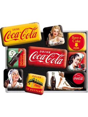 Nostalgic-Art 83072 Coca-Cola – Sarı Mix, Magnet-Set (9teılıg)