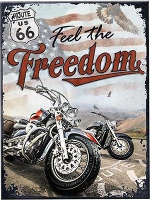 Nostaljik Sanat 14393-ABD Karayolları-Route 66 Özgürlük, Magnet 6 x 8 Cm, Renkli, 6x8 cm