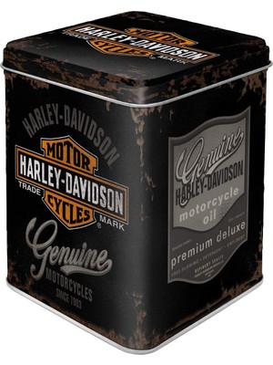 Nostalgic-Art Retro Çay Kutusu, Harley-Davidson – Genuine Logosu – Bisikletçiler Için Hediye Fikri, Çay ve Çay Poşeti Saklama, Vintage Dekorasyon, 100 G