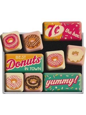 Nostalgic-Art 83092 Usa Donut, Magnet-Set 9teılıg
