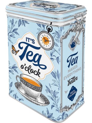 Nostalgic-Art Retro Çay Kutusu, 1,3 L, Klasik Çay, Çay Severler Için Hediye Fikri, Aroma Kapaklı Sac Kutu, Vintage Tasarım