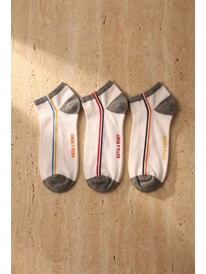 Katia & Bony 3 Lü Paket Way Erkek Patik Çorap Beyaz