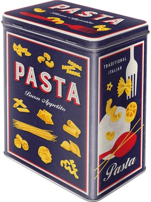 Nostalgic-Art Retro Saklama Kabı L, 3 L, Makarna Çeşitleri – Mutfak Için Hediye Fikri, Büyük Teneke Kutu, Vintage Tasarım