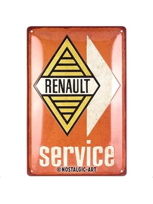 Nostalgic-Art Retro Sac Levha, 20 x 30 Cm, Renault – Service – Renault Aksesuar Hayranları Için Hediye Fikri, Orijinal Lisanslı Ürün (Olp), Metal, Vintage Tasarım, Sac Levhalar, Özdeyişler
