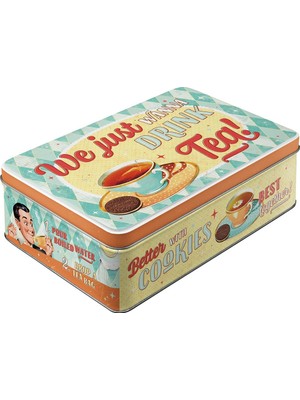 Nostalgic-Art Retro Saklama Kabı Düz, 2,5 L, Çay ve Kurabiye Together – Nostalji Hayranları Için Hediye Fikri, Kapaklı Sac Kutu, Vintage Tasarım