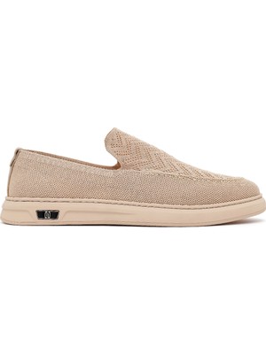 Derimod Erkek Bej Desenli Kumaş Loafer 26SFD63326F