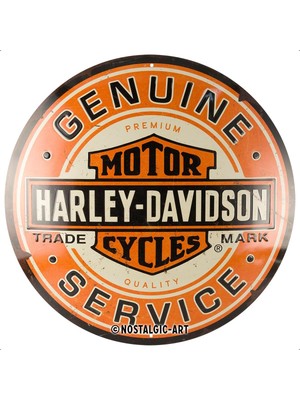 Nostalgic-Art Retro Sac Levha, Ø 35 Cm, Harley-Davidson - Genuine Service – Motosikletler Için Hediye Fikri, Orijinal Lisanslı Ürün (Olp), Metal, Vintage Tasarım, Sac Levhalar, Sözler