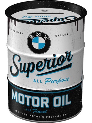 Nostalgic-Art Nostaljik Sanat Bmw Üstün Motor Yağı Para Kutusu Bmw Hayranları Için Hediyeler Metal Kumbara Vintage Teneke Para Kutusu