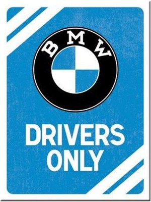 Nostalgic-Art Magnet - Bmw, Metal, Drivers Only Blue, 6 x 8 x 0.1 cm